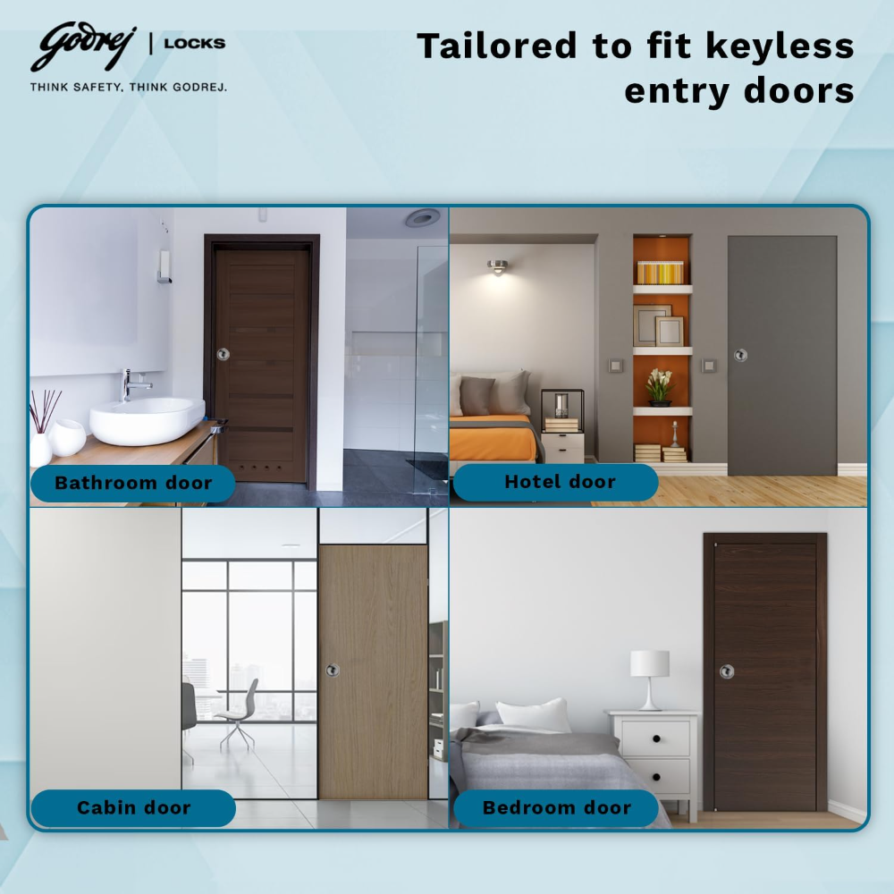 Godrej Cylindrical Lock |Keyless|Classic Rang |For bathroom, bedroom Suitable for Residential Doors & Commercial| Backset70 mm | Door Thickness 32mm to 45mm | Antique Brass Finish | 5 Years Warranty